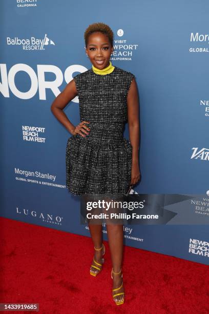 Thuso Mbedu attends the 2022 Newport Beach Film Festival honors program and Variety's 10 actors to watch at The Balboa Bay Club and Resort on October...