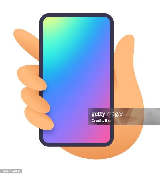 mobile phone in hand - game controller hand stock illustrations