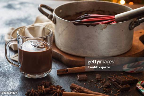 preparing hot chocolate - hot chocolate stock pictures, royalty-free photos & images