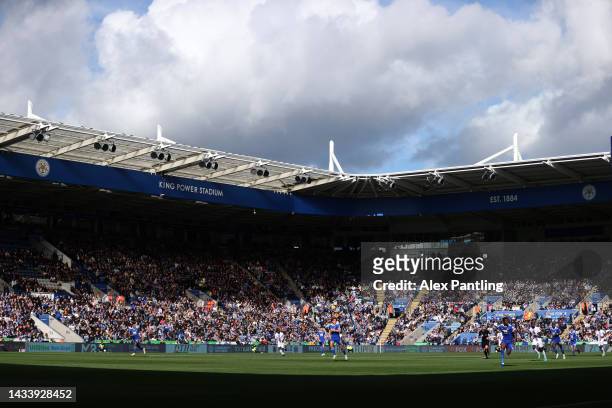 General view during the Premier League match between Leicester City and Crystal Palace at The King Power Stadium on October 15, 2022 in Leicester,...