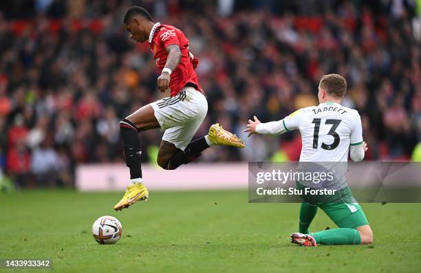 Manchester United player Marcus Rashford in action during the Premier League match between Manchester United and Newcastle United at Old Trafford on...