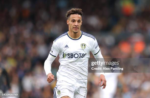 Rodrigo of Leeds United during the Premier League match between Leeds United and Arsenal FC at Elland Road on October 16, 2022 in Leeds, England.