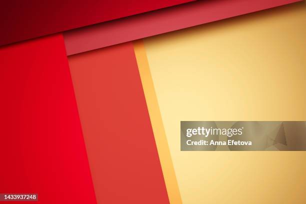 background made of several layers of red and golden paper. merry christmas and happy new year - origami background stock pictures, royalty-free photos & images