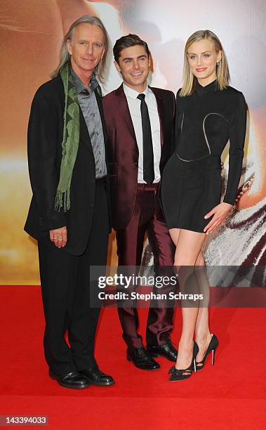 Director Scott Hicks and actors Zac Efron and Taylor Schilling attend the 'The Lucky One' movie -premiere at CineStar cinema at the Potsdamer Platz...