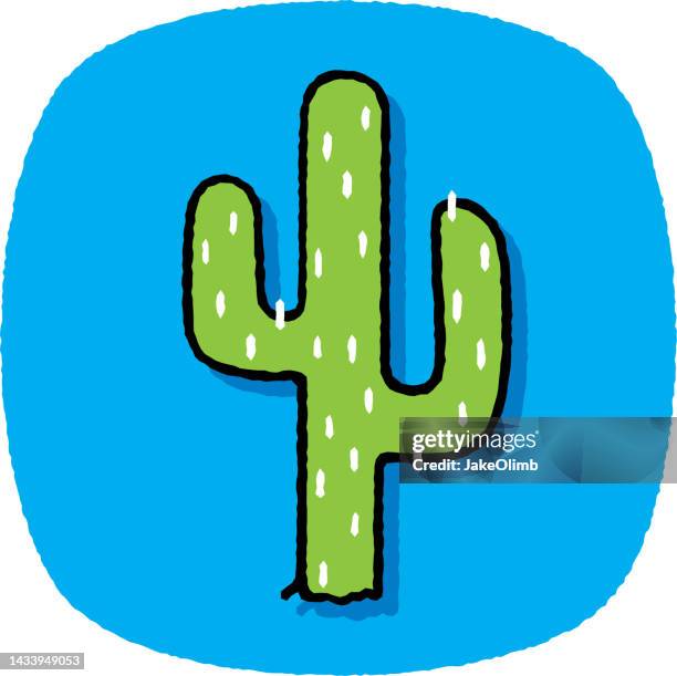 kaktus-kritzeleien 7 - cactus vector stock-grafiken, -clipart, -cartoons und -symbole