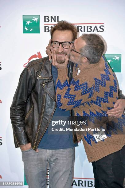 Italian actors Marco Giallini and Filippo Timi at Rome Film Fest 2022. Il Principe Di Roma Photocall. Rome , october 15th, 2022