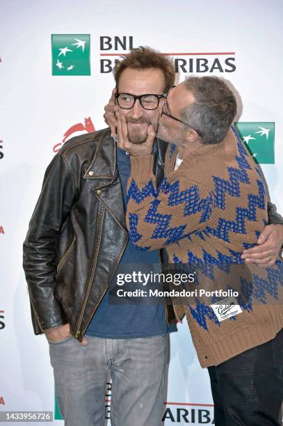 Italian actors Marco Giallini and Filippo Timi at Rome Film Fest 2022. Il Principe Di Roma Photocall. Rome , october 15th, 2022