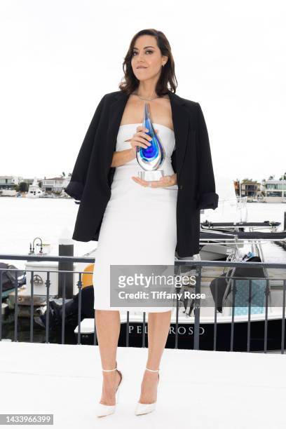 Artist of Distinction award honoree Aubrey Plaza attends the 2022 Newport Beach Film Festival Honors at The Balboa Bay Club and Resort on October 16,...