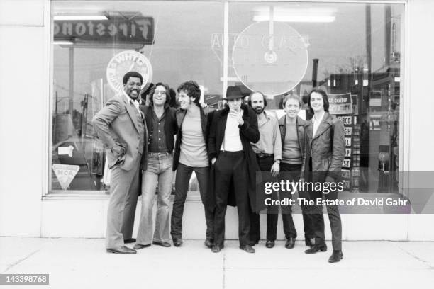 Bruce Springsteen and the E Street Band pose for a portrait on October 17, 1979 in Red Bank, New Jersey.