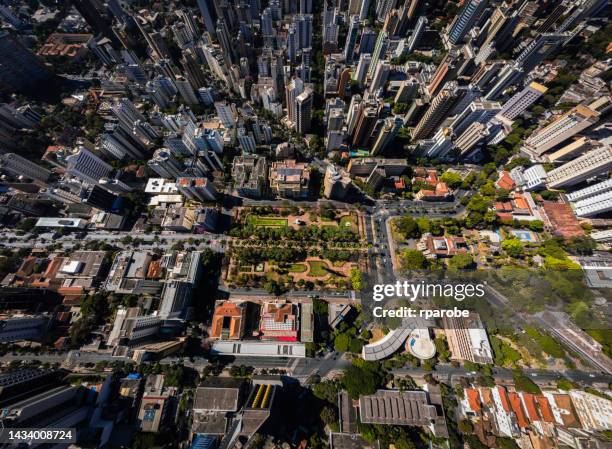 square of liberty aerial view - belo horizonte stockfoto's en -beelden