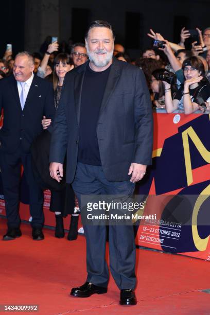 Russell Crowe attends the red carpet for "Poker Face" at Alice Nella Città during the 17th Rome Film Festival at Auditorium della Conciliazione on...