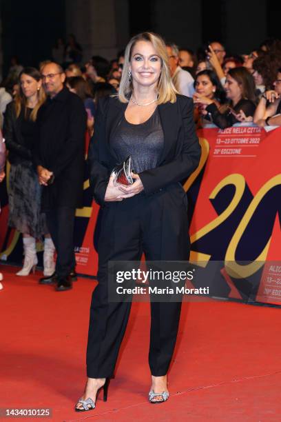 Sonia Bruganelli attends the red carpet for "Poker Face" at Alice Nella Città during the 17th Rome Film Festival at Auditorium della Conciliazione on...