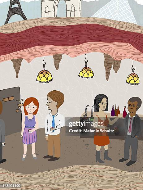under paris - ginger man stock illustrations