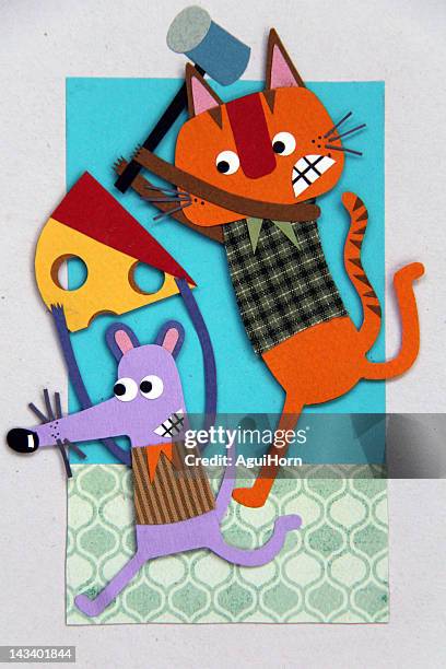 cat chasing mouse - curitiba stock illustrations