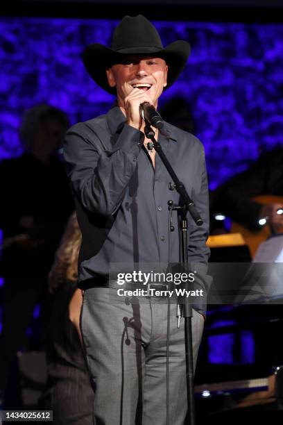 Kenny Chesney performs onstage for the class of 2022 Medallion Ceremony at Country Music Hall of Fame and Museum on October 16, 2022 in Nashville,...