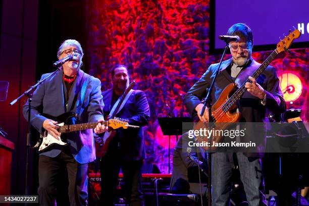 Randy Owen and Teddy Gentry of Alabama perform onstage for the class of 2022 Medallion Ceremony at Country Music Hall of Fame and Museum on October...