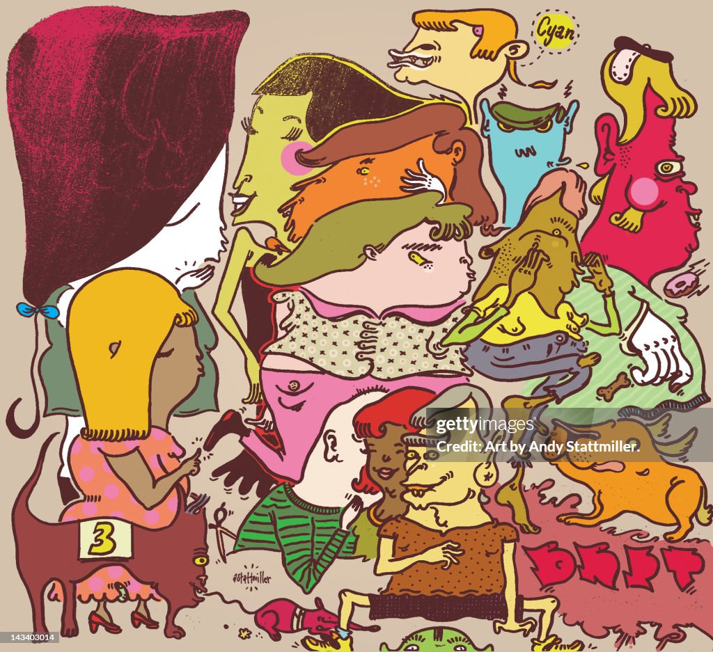 Cartoons having party