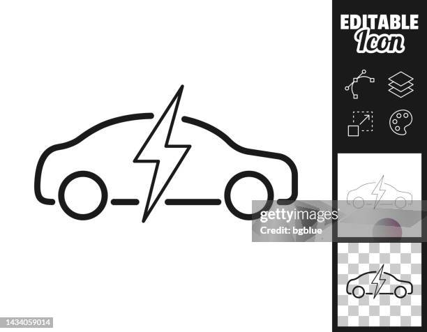 electric car in charge. icon for design. easily editable - sports car icon stock illustrations