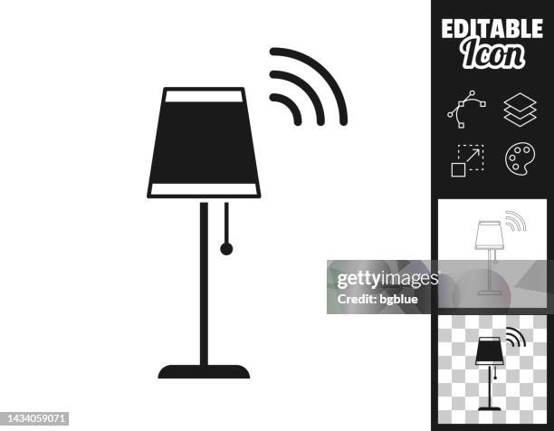 smart floor lamp. icon for design. easily editable - light switch stock illustrations