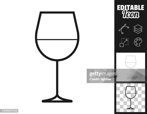wine glass. icon for design. easily editable - champagne flute transparent background stock illustrations
