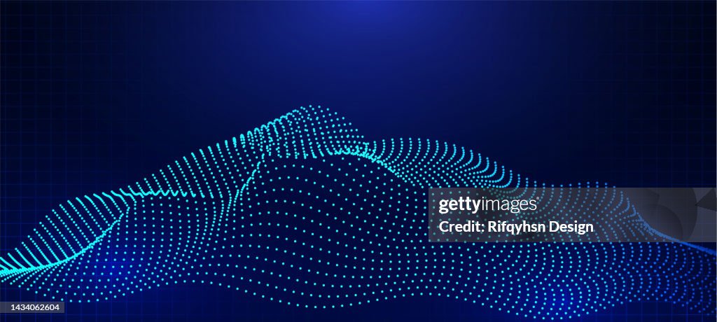 Line Technology Particles Abstract Waving Line Particle Technology Background High-Res Vector ...