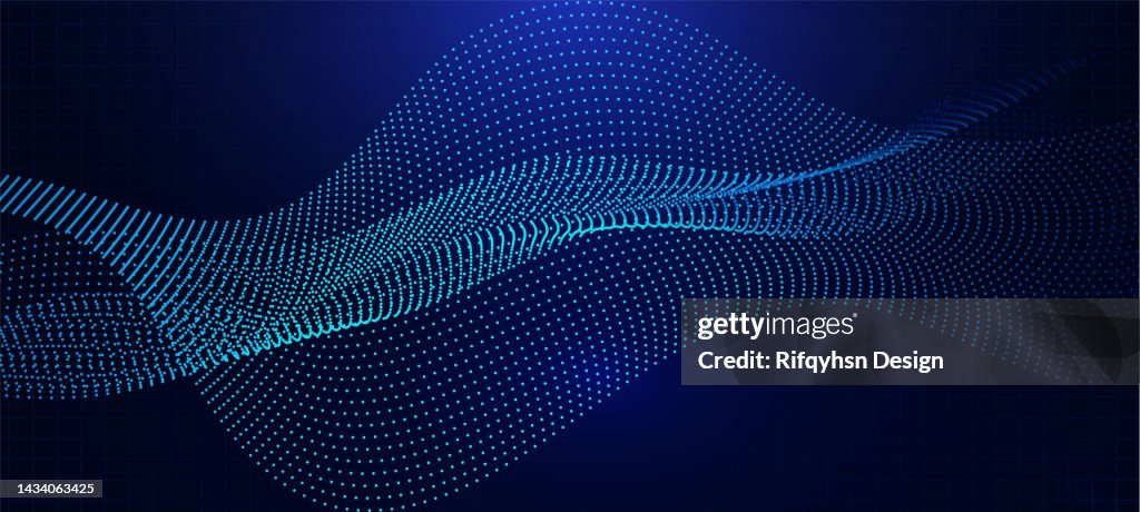 Line Technology Particles Abstract Waving Line Particle Technology Background High-Res Vector ...