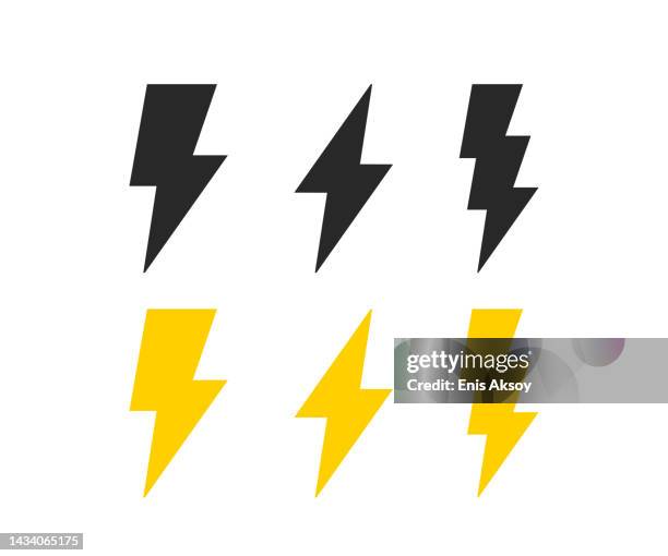 thunderbolt icons - lightning stock illustrations