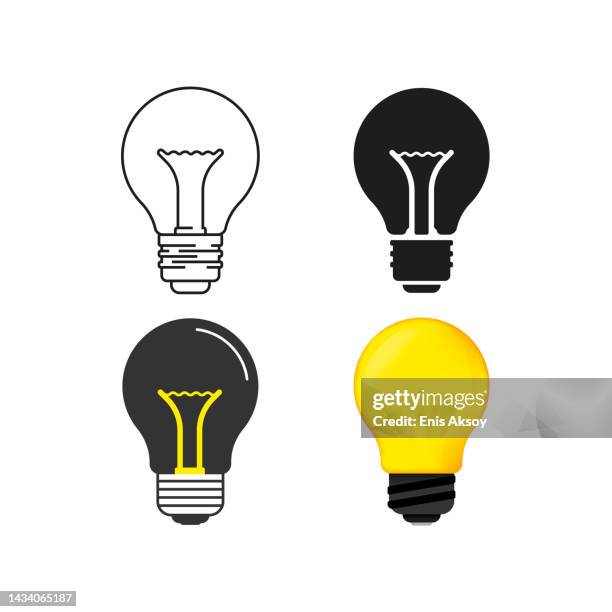 lightbulb icons - electric lamp stock illustrations