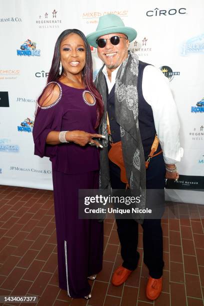 Angela Winbush and Howard Hewett attend the 3rd annual "Celebration Of Serenity" Gala at Porter Valley Country Club on October 16, 2022 in...