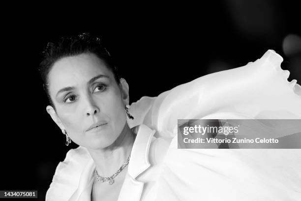 Noomi Rapace attends the red carpet for "Django - The Series" during the 17th Rome Film Festival at Auditorium Parco Della Musica on October 16, 2022...