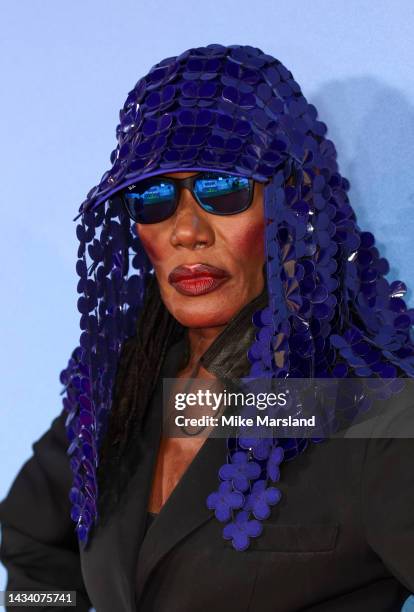 Grace Jones attends the "Glass Onion: A Knives Out Mystery" European Premiere Closing Night Gala during the 66th BFI London Film Festival at The...