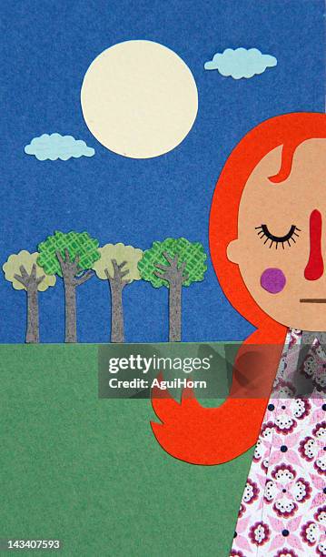 girl at night - curitiba stock-grafiken, -clipart, -cartoons und -symbole