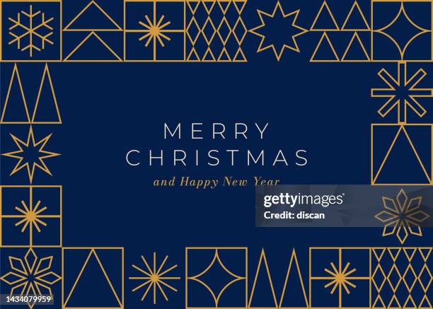 stockillustraties, clipart, cartoons en iconen met christmas card with geometric decoration. - christmas design