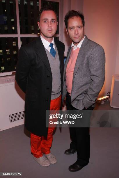 Duckie Brown designers Steven Cox and Daniel Silver attend the Council of Fashion Designers of America's 2006 award nominations party at Rockefeller...