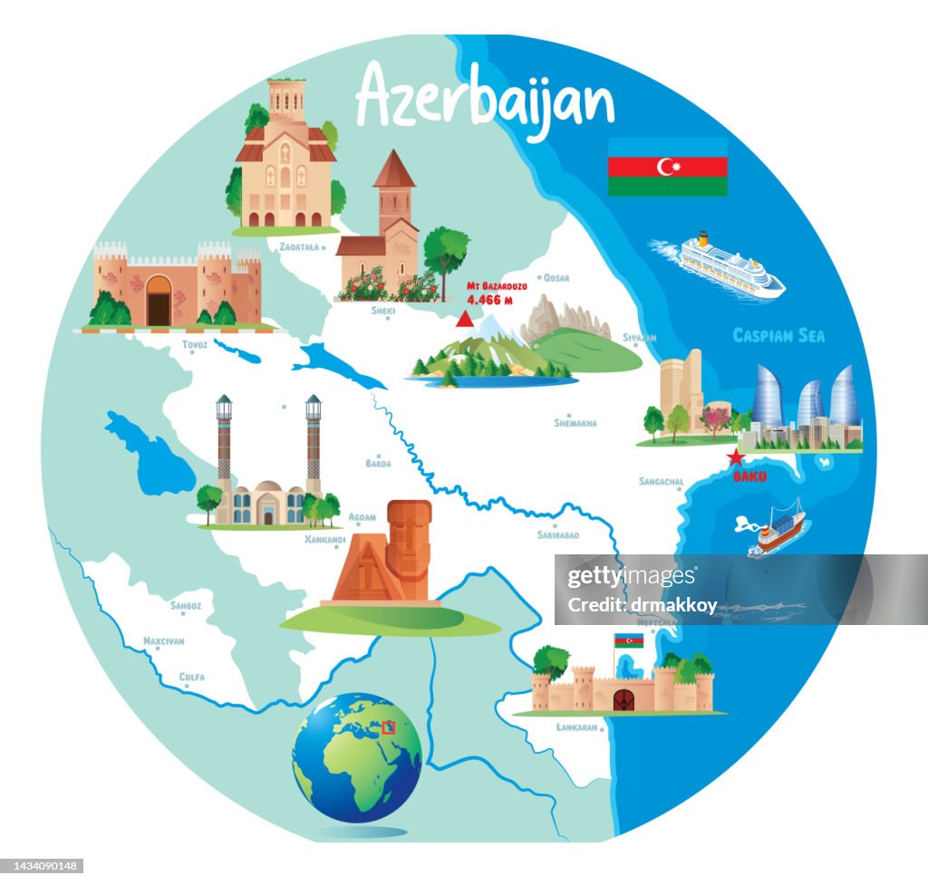 Azerbaijan Tourism Map