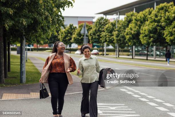 finishing work with friends - business park uk stock pictures, royalty-free photos & images