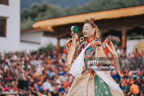 thimphu tshechu festival celebration in tashichho dzong on october 6th year 2022 - thimphu bhutan stock pictures, royalty-free photos & images