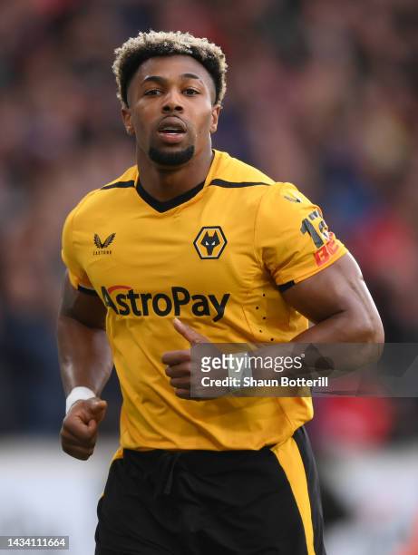 Adama Traore of Wolverhampton Wanderers during the Premier League match between Wolverhampton Wanderers and Nottingham Forest at Molineux on October...