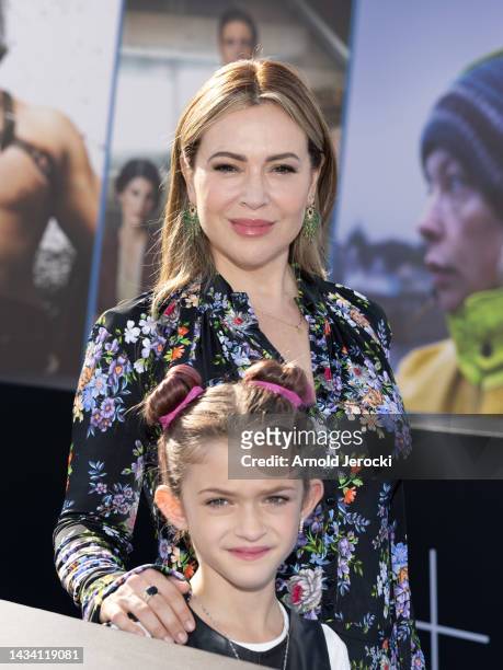 Alyssa Milano and her daughter Elizabella Dylan Bugliari attend ‘’The Hollywood Reporter Women In Global Entertainment Lunch’’ Photocall on October...