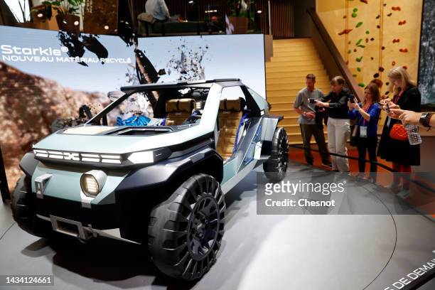 Dacia Manifesto concept automobile is on display during the "Mondial de l'Automobile" at the Parc des Expositions on October 17, 2022 in Paris,...
