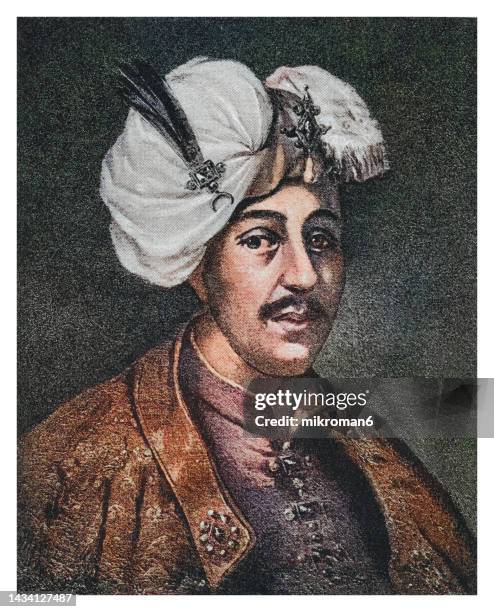 portrait of mehmed iv (mehmed the hunter) - sultan of the ottoman empire from 1648 to 1687 - ottoman sultan stock-fotos und bilder