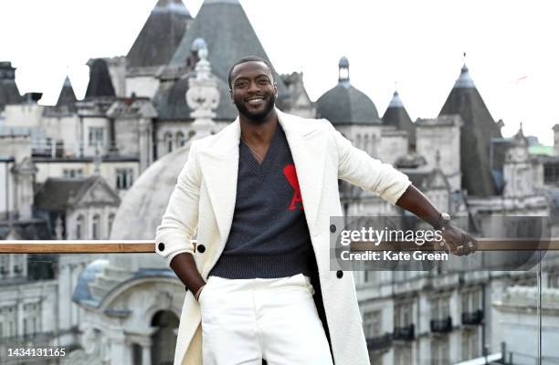 Aldis Hodge attends the "Black Adam" photocall at The Corinthia Hotel on October 17, 2022 in London, England.