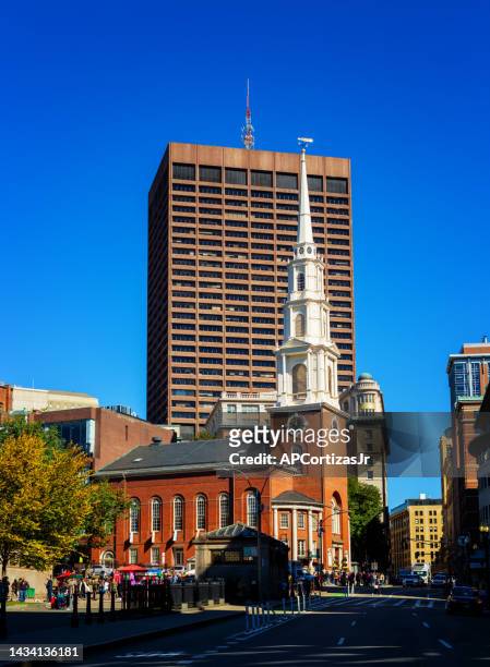 park street church - boston massachusetts - freedom trail stock pictures, royalty-free photos & images