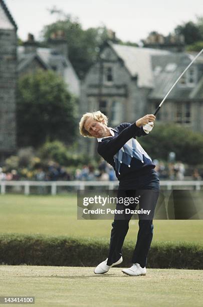 Jack Nicklaus of the USA drives from the second tee during the final round during the 1978 Open Championship on the Old Course at St Andrews on...
