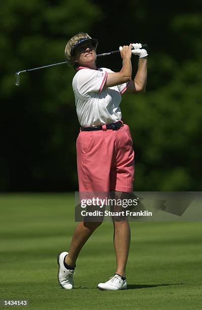 Betsy King of the USA in action during the Evian Masters held in Evian,France on the 13th of June 2002.