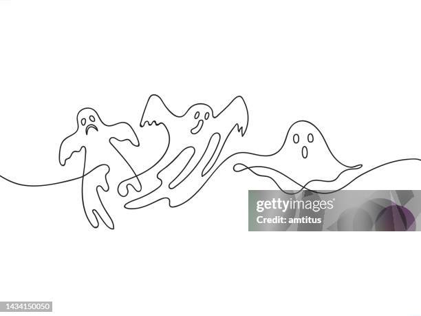 geister line art - geist stock-grafiken, -clipart, -cartoons und -symbole
