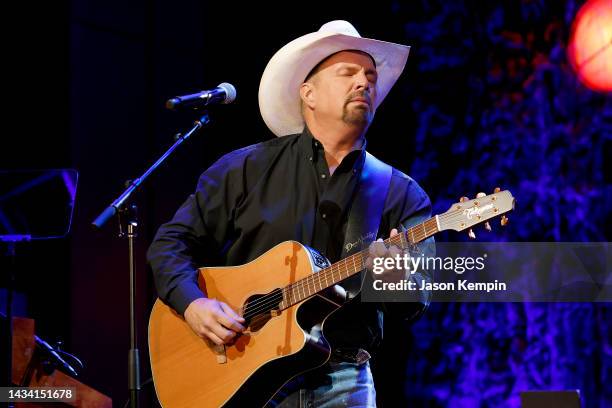 Garth Brooks performs onstage for the class of 2022 medallion ceremony at Country Music Hall of Fame and Museum on October 16, 2022 in Nashville,...