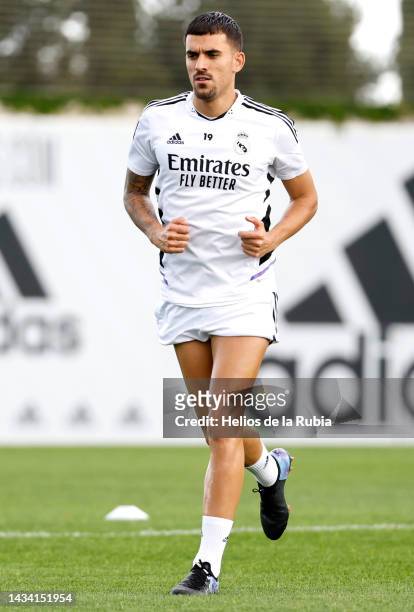 Dani Ceballos player of Real Madrid is training at Valdebebas training ground on October 17 in Madrid, Spain.
