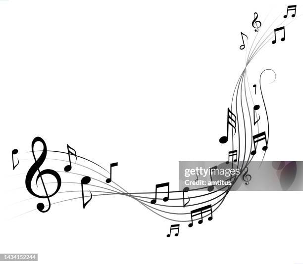 stockillustraties, clipart, cartoons en iconen met musicals lines - muzieksymbool