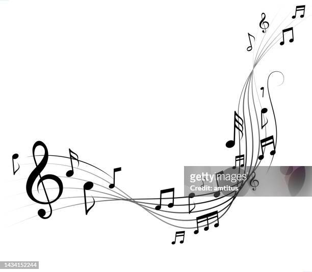 musicals lines - musical notes stock illustrations